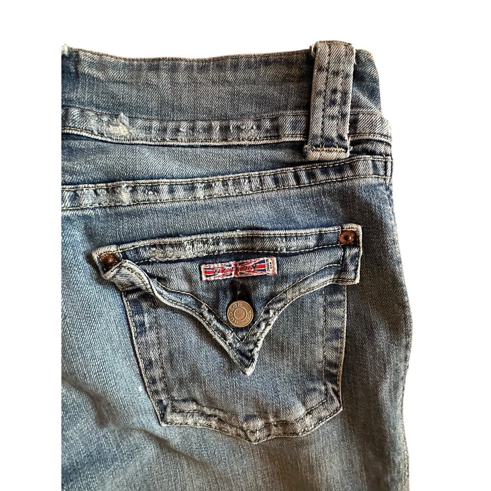 VTG Hudson Y2K Low Rise Bootcut Flap Pocket Light Wash Jeans Size 30 Made in USA - Picture 7 of 12